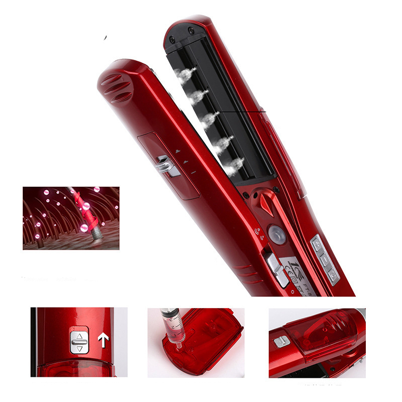 Hair Steam Straightener Ceramic Tourmaline Flat Iron Hair Straightening Iron Argan Oil Professionnel Hair Salon Steam Style
