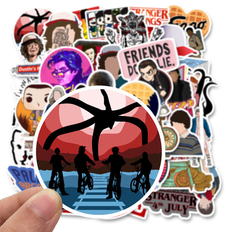 50Pcs/Set Cute American Drama Cartoon Stranger Things 3 Trolley Case Car Stickers Waterproof Removable Graffiti Stickers