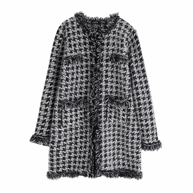 Autumn 2019 women' new round neck curled long sleeve burr trim coat coat pocket with twill soft tweed 06873133800, Black
Autumn 2019 women' new round neck curled long sleeve burr trim coat coat pocket with twill soft tweed 06873133800, Black