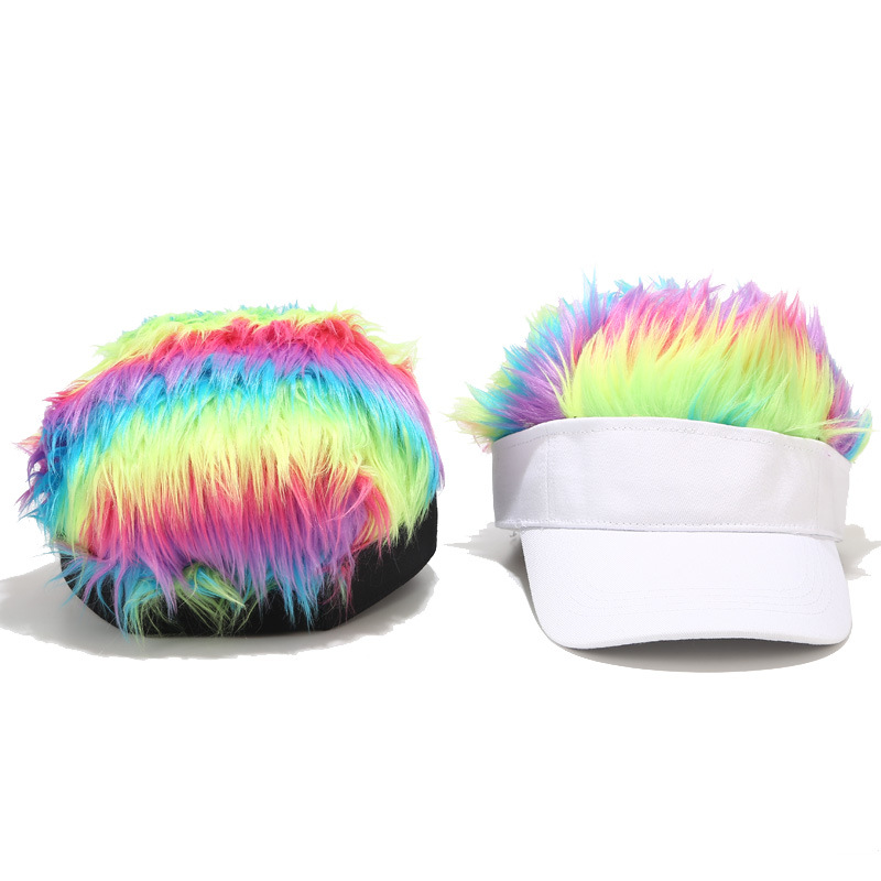 Hot New Fashion Novelty Baseball Cap Fake Flair Hair Sun Visor Hats Men's Women's Toupee Wig Funny Hair Loss Cool Gifts