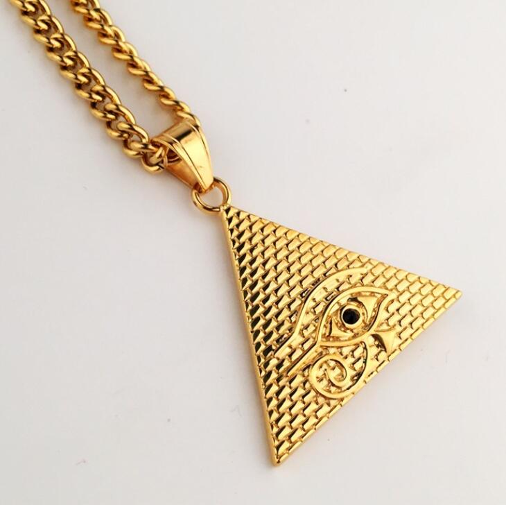 Designer Stainless Steel Necklaces Iced Out Golden triangle shape Pendant Chain Fortune Charm Hip Hop Necklace for Men, Silver
Designer Stainless Steel Necklaces Iced Out Golden triangle shape Pendant Chain Fortune Charm Hip Hop Necklace for Men, Silver