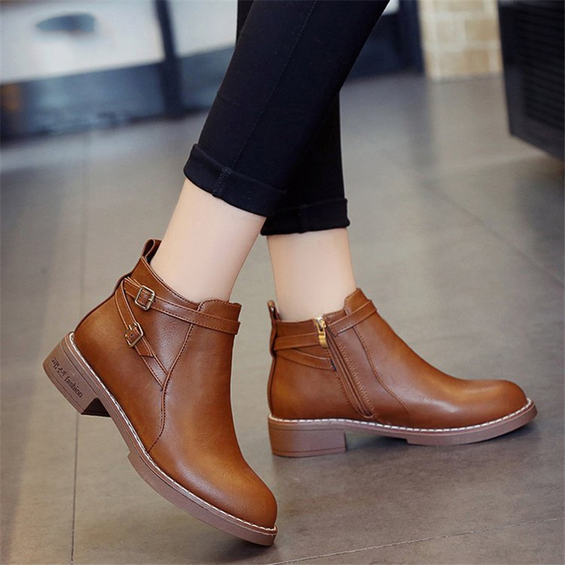 Women Ankle Martin Boots Autumn Female Casual Shoes Woman Flat Fashion Platform Round Toe Buckle Strap Solid Comfortable, Black
Women Ankle Martin Boots Autumn Female Casual Shoes Woman Flat Fashion Platform Round Toe Buckle Strap Solid Comfortable, Black