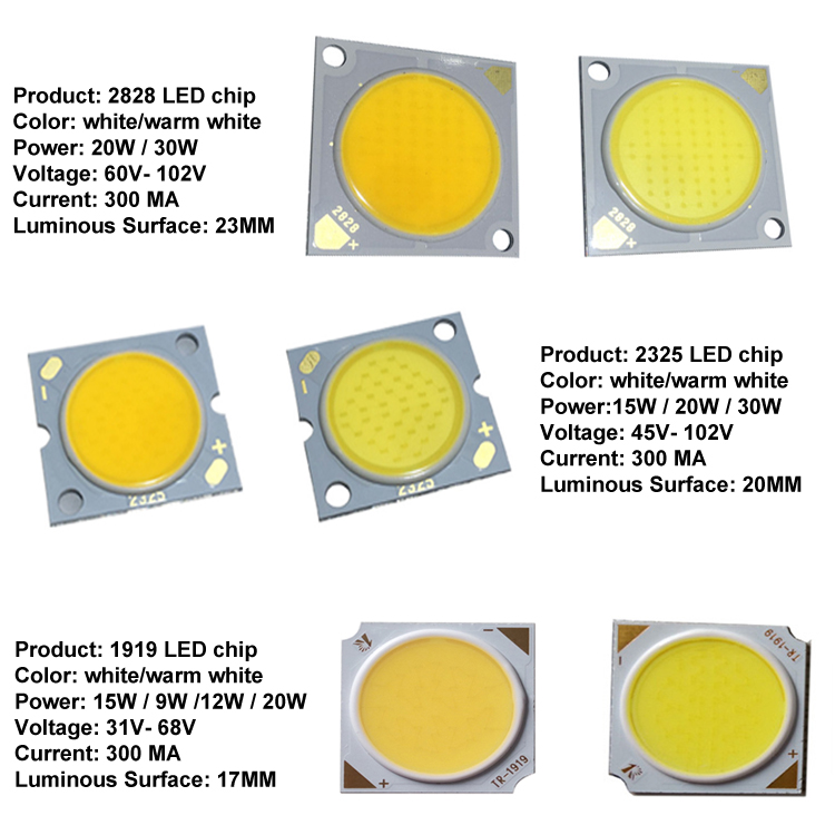 Light Beads 9W 12W 15W 20W 30W high power COB led chip 300mA DC31-102V light emitting area 17MM 20MM 23MM COB diode