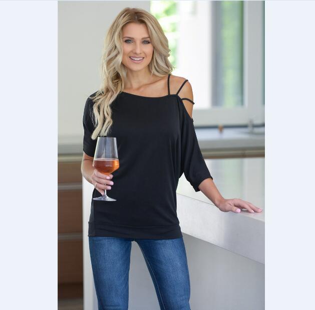 loose casual tshirts women one shoulder off sexy cotton tshirt short sleeve new solid tops fashion clothings, Black
loose casual tshirts women one shoulder off sexy cotton tshirt short sleeve new solid tops fashion clothings, Black