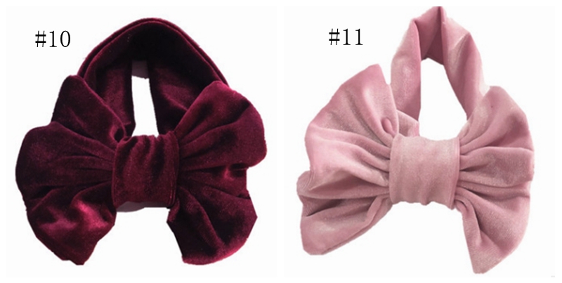 Baby Headbands Golden Velvet Big Bow Solid Kids Bowknot Princess Hairdress Elastic Infant Headwrap Boutique Hair Accessories 11 Colors D4630