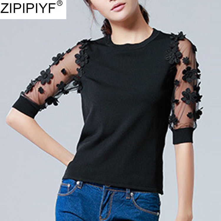 2019 New Spring women appliqued Lace patchwork sweaters long sleeve o neck black pullovers warm thick casual fashion tops Q606
2019 New Spring women appliqued Lace patchwork sweaters long sleeve o neck black pullovers warm thick casual fashion tops Q606