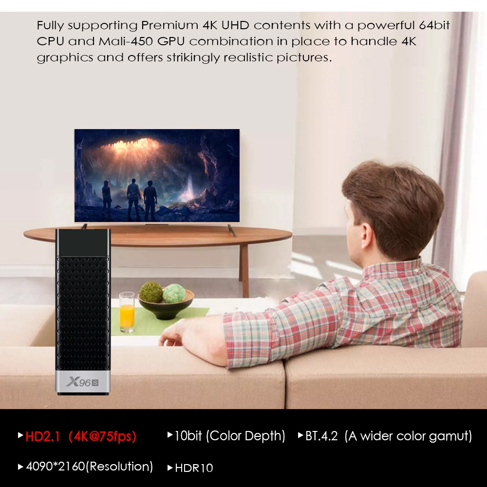 X96S 4G 32G Amlogic S905Y2 tv box stick dongle Dual Wifi Quad Core ddr4 Ram Android 9 2gb 16gb