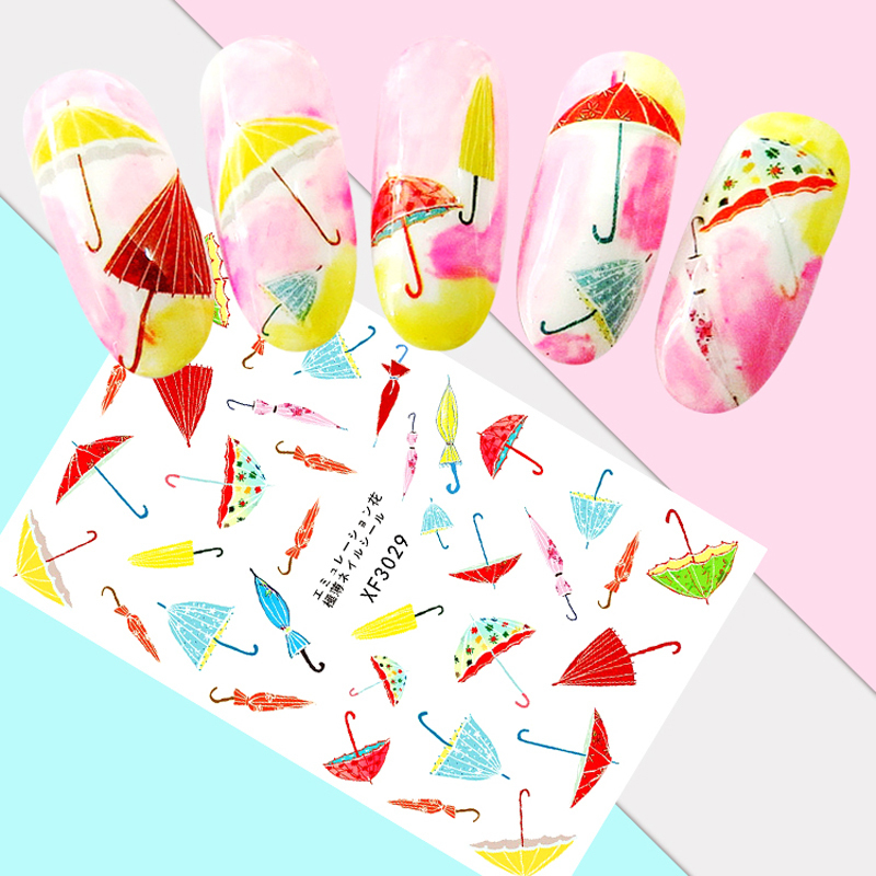 Diy Nail Art Decoration Manicure Umbrella Flower Nail Sticker Bow Nails Stickers Decal Cartoon Dress Up Love Stickers For Nails