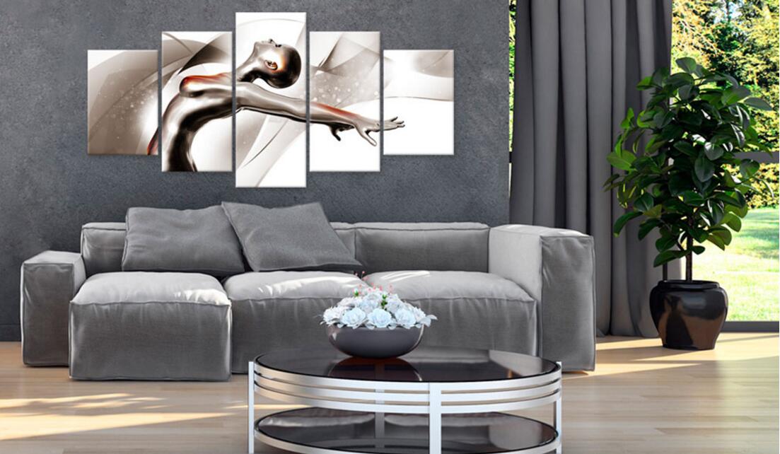 No Frame 5 Panels Modern Canvas Prints Artwork Beautiful Poppy Flower Abstract Dancer Canvas Painting Wall Art Home Decor For Living Room Pi