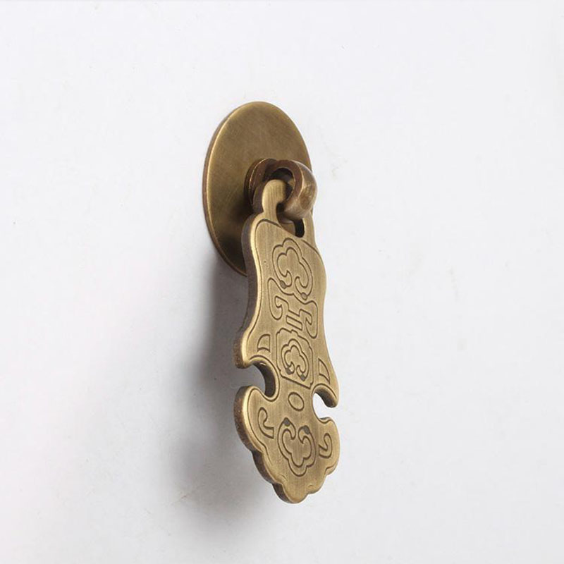 M-style Chinese antique simple drawer knob furniture door handle hardware Classical wardrobe cabinet shoe closet cone vintage pull ring