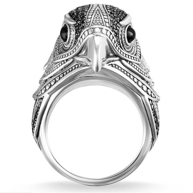 Hip Hop Personality Retro Jewelry 925 Sterling Silver Fashion Eagle Ring Female Wedding Bird Wedding Band Ring For Men Gift