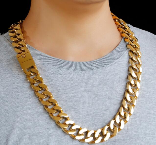 Mens Necklace Pendants Chain Gifts Large strong Gold plated 316L Stainless Steel Shiny Huge Cuban Chain Necklace 20mm 28'' 440g Heavyweight
Mens Necklace Pendants Chain Gifts Large strong Gold plated 316L Stainless Steel Shiny Huge Cuban Chain Necklace 20mm 28'' 440g Heavyweight