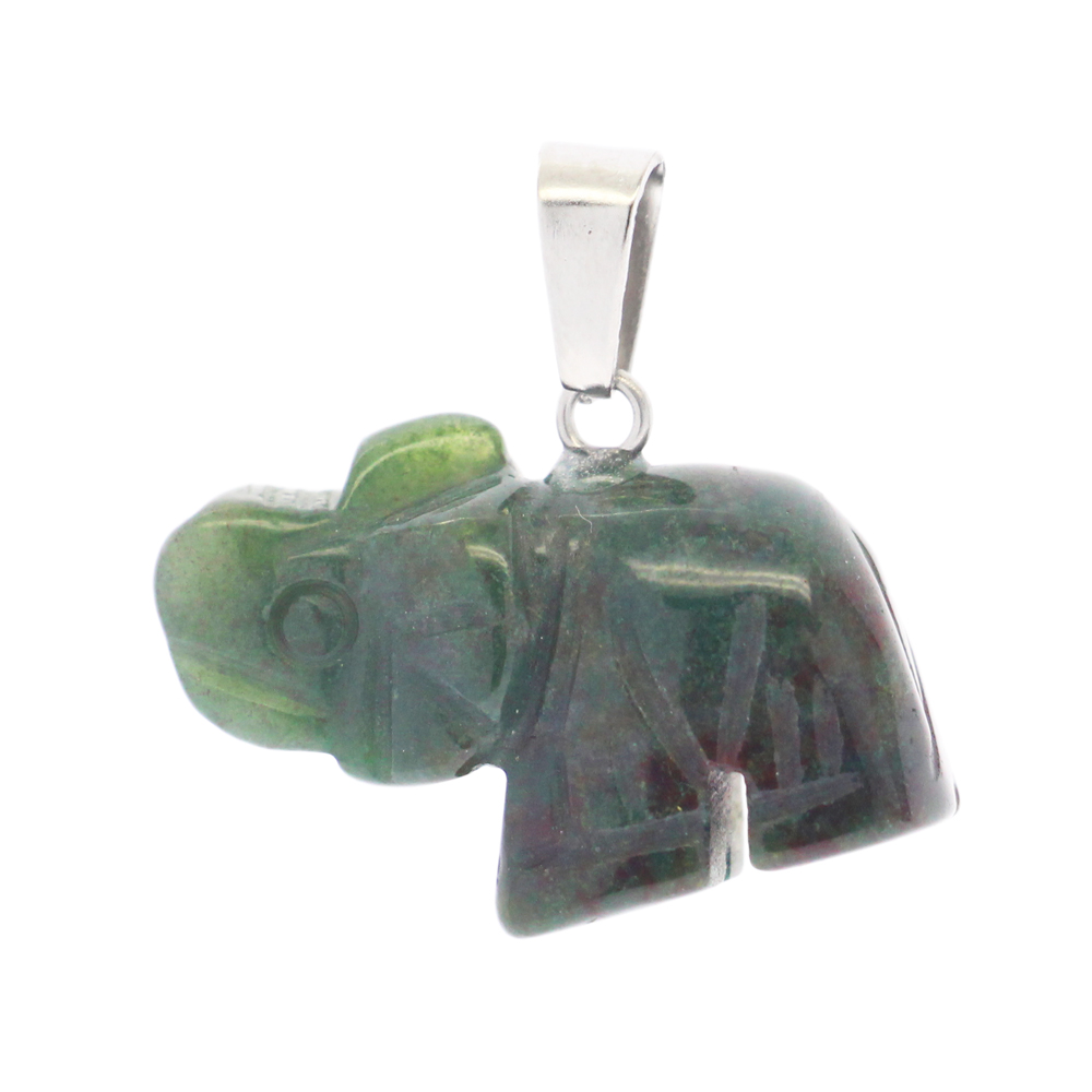 Exquisite natural gemstone pendant elephant shape agate stone 12 mixcolor gemstone pendant set