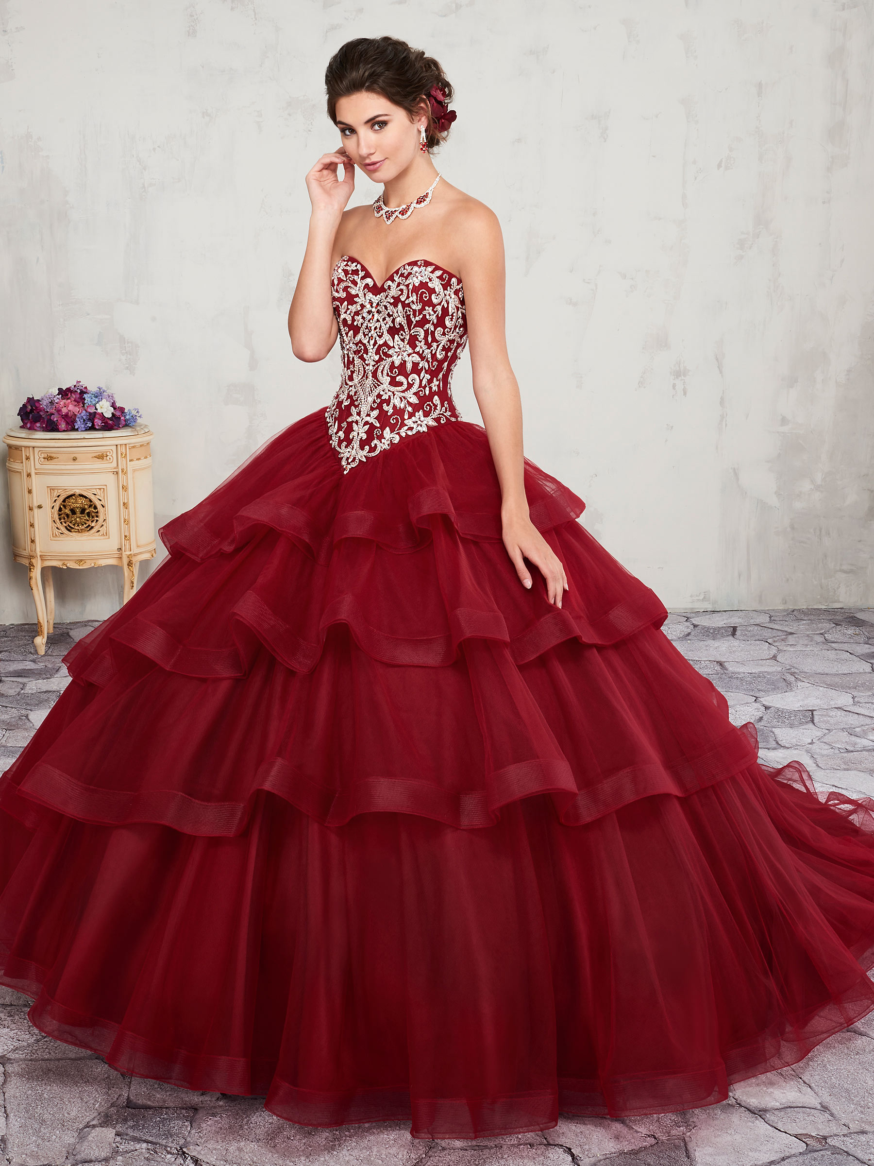 Bright Wine Sweetheart Embroidery Beads Quinceanera Dresses Special Occasion Party Dresses Dance Prom Dresses Custom Size 2-18 KF1229360