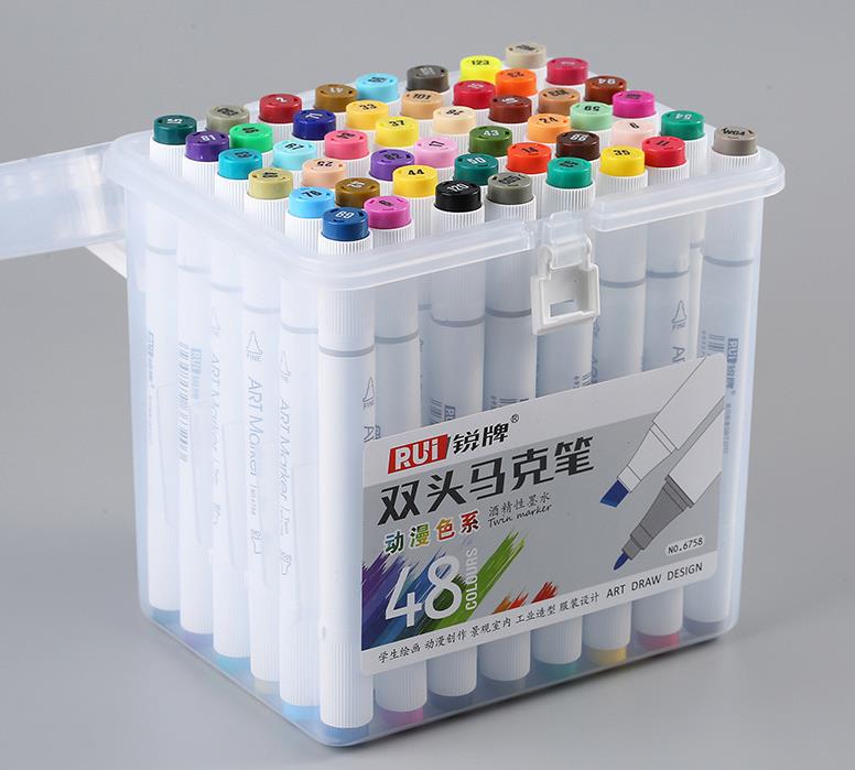 Dual Tip Alcohol Based Art Markers Permanent Marker Pen Highlighters with Case Perfect For Illustration Coloring Sketching Card Making