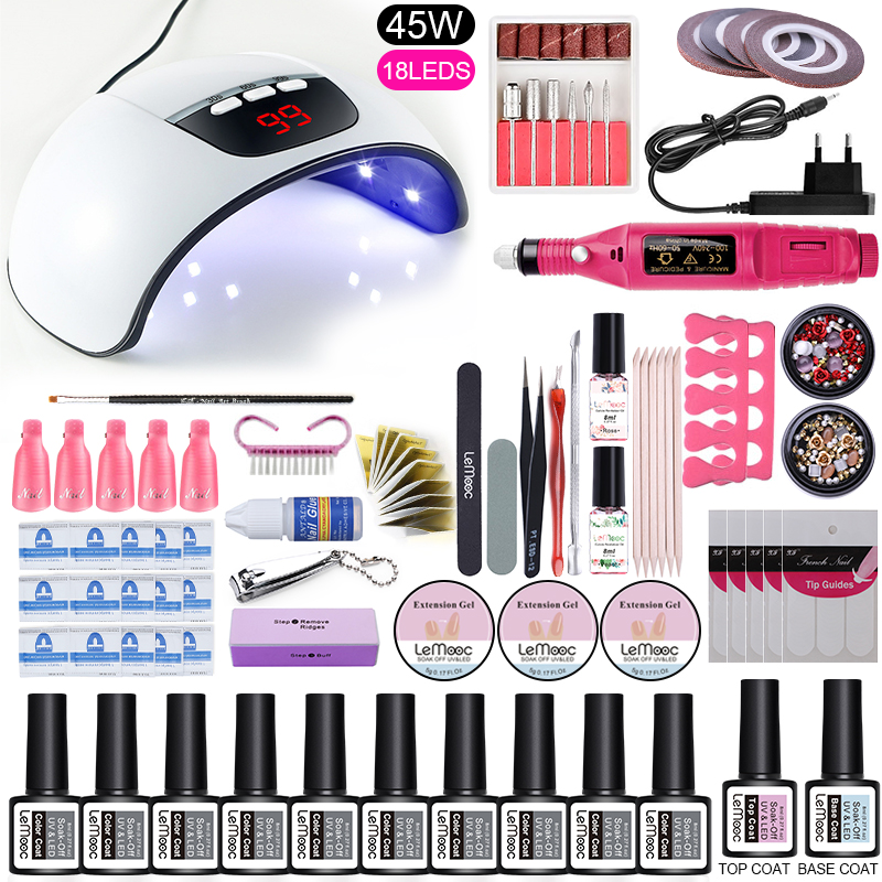 Nail Set UV LED Lamp Dryer Nail File Colorful Stickers Wheels Gel Polish Kit Colorful Soak Off UV Gel Drill Tools Set
Nail Set UV LED Lamp Dryer Nail File Colorful Stickers Wheels Gel Polish Kit Colorful Soak Off UV Gel Drill Tools Set