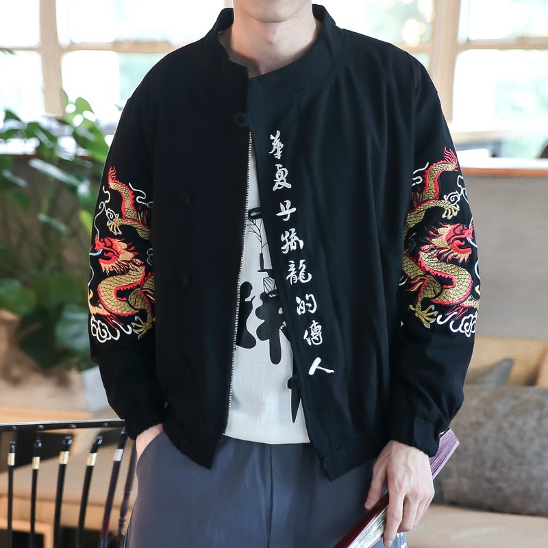 Chinese Dragon Embroidery Men Jacket Coat Man Hip Hop Streetwear Men Jacket Coat Winter Bomber Mens Clothing 2019 SA-8, Black;brown
Chinese Dragon Embroidery Men Jacket Coat Man Hip Hop Streetwear Men Jacket Coat Winter Bomber Mens Clothing 2019 SA-8, Black;brown