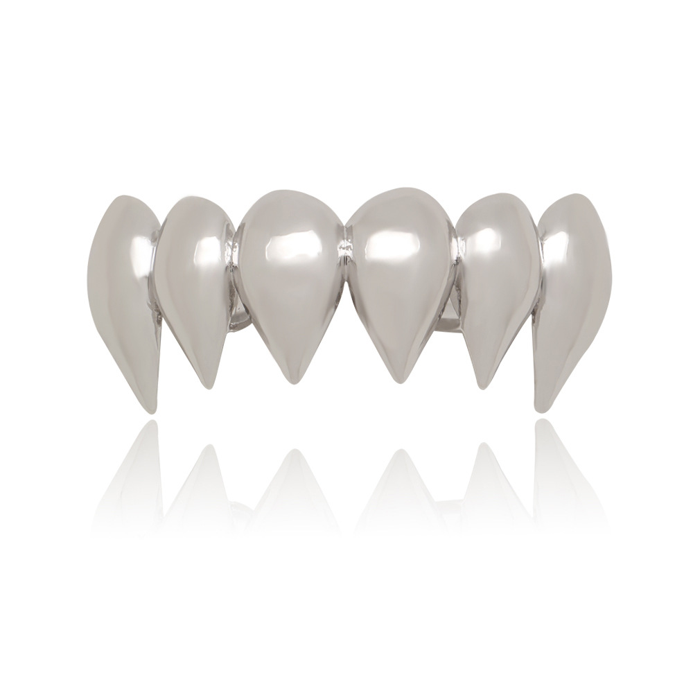 a row sharp teeth grillzs gold fang men hip hop top teethgrillz vampire fang mens hip hop rapper jewelry