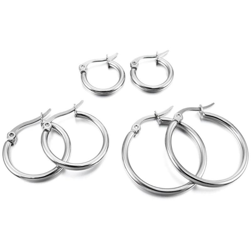 3 pairs 15mm 20mm 25mm Stainless Steel Hoop Earrings For Woman
3 pairs 15mm 20mm 25mm Stainless Steel Hoop Earrings For Woman