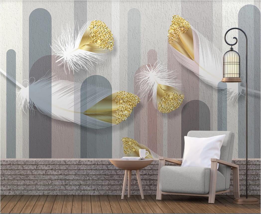 3d wallpaper custom photo murals Simple geometric design gold three-dimensional feather light luxury background wall decor wall art pictures, Non-woven fabric
3d wallpaper custom photo murals Simple geometric design gold three-dimensional feather light luxury background wall decor wall art pictures, Non-woven fabric