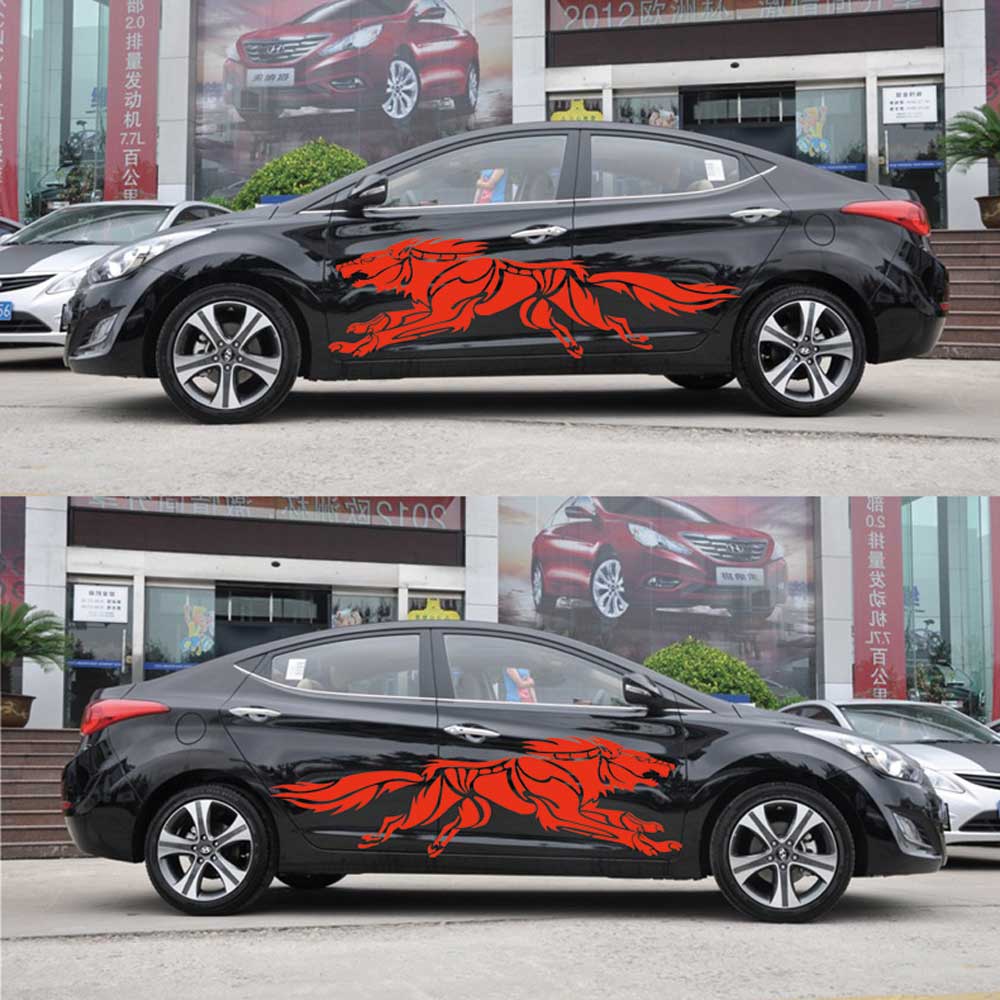 CAR Universal Wolf Car Stickers Scratch Body Animal Stickers Decal9267814
