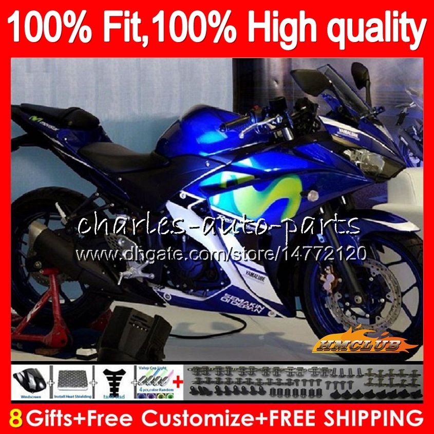 OEM Injection For YAMAHA YZF R3 R25 R 3 R 25 YZF-R3 2014 2015 2016 2017 75HC.57 Movistar Blue YZF-R25 Body YZFR25 YZFR3 14 15 16 17 Fairings, No. 1
OEM Injection For YAMAHA YZF R3 R25 R 3 R 25 YZF-R3 2014 2015 2016 2017 75HC.57 Movistar Blue YZF-R25 Body YZFR25 YZFR3 14 15 16 17 Fairings, No. 1