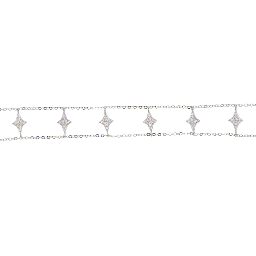 32+8CM choker necklace 6 pcs north star charm double chain elegance 925 sterling silver collar chain