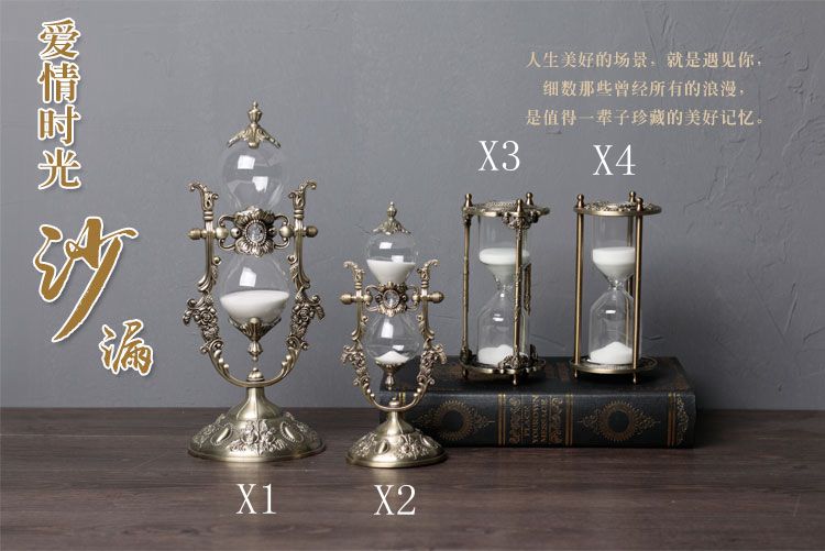 Europe hourglass timer 1530min clock sand metalglass decorative sand hourglasses timer for desk decoration A06315525479