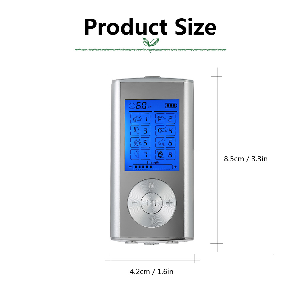 Carevas Massager Rechargeable Electric Machine 8 Modes Tens Unit Portable Pulse Massager Muscle Stimulator Therapy Body