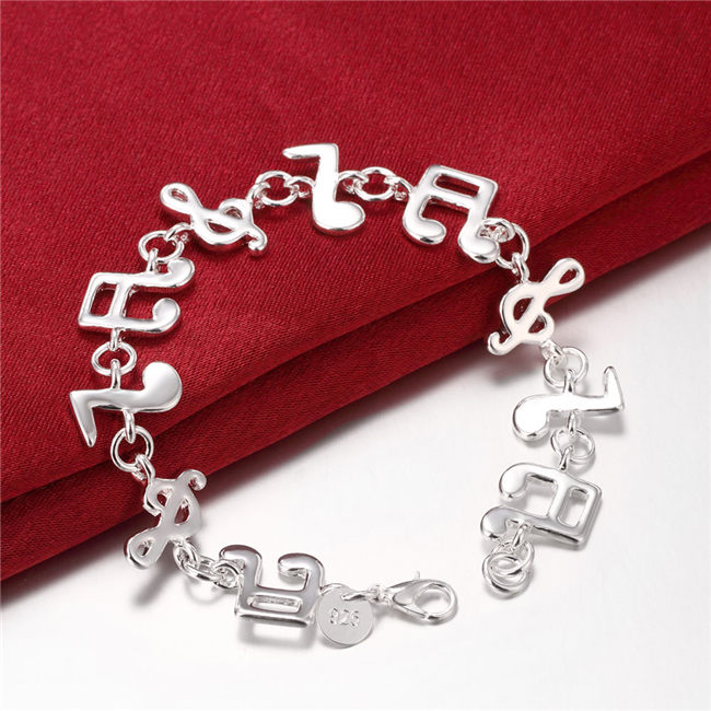 Hot sale best gift 925 silver Music Bracelet DFMCH242, Brand new sterling silver plated Chain link bracelets high grade