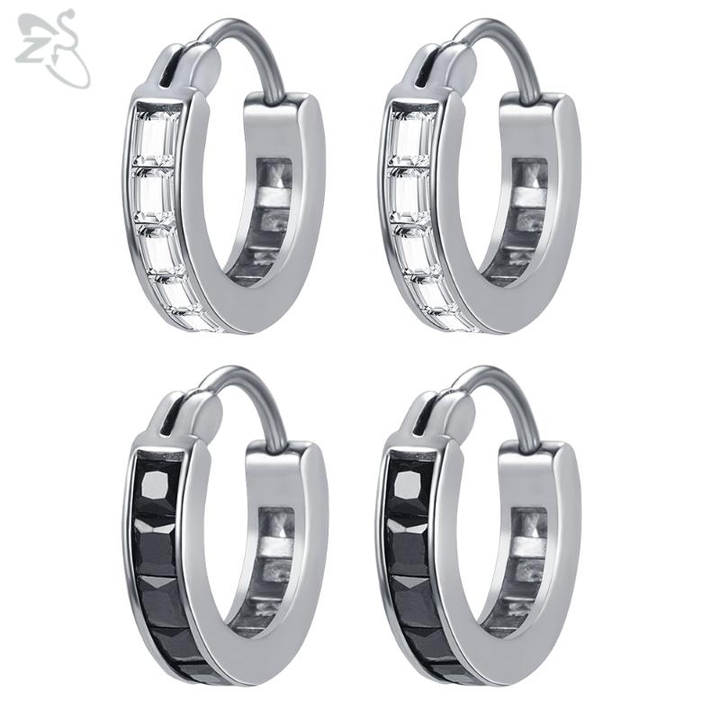 Hoop & Huggie ZS 1 Pair Simple Stainless Steel Earrings 2 Colors CZ Crystal Circle Earring For Women Men Charming Ear Piercing Jewelry
Hoop & Huggie ZS 1 Pair Simple Stainless Steel Earrings 2 Colors CZ Crystal Circle Earring For Women Men Charming Ear Piercing Jewelry