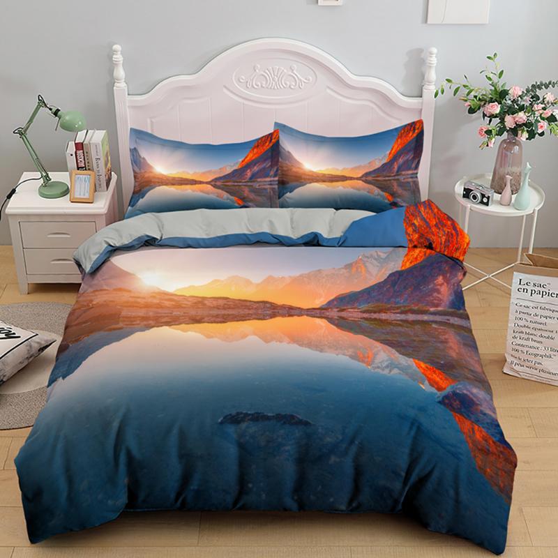 Beautiful Natural Scenery Mountains and Rivers Painting Landscape Bedding Sets Home Decoration Lavender Duvet Cover Holiday Gift, Bss568
Beautiful Natural Scenery Mountains and Rivers Painting Landscape Bedding Sets Home Decoration Lavender Duvet Cover Holiday Gift, Bss568