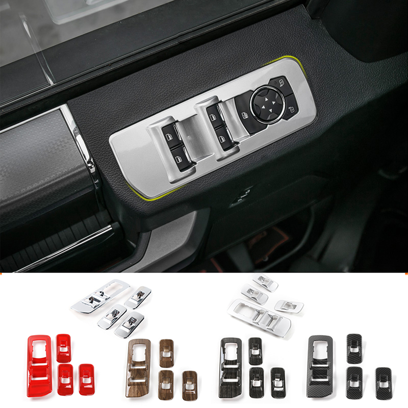 ABS Car Windows Lift Switch Panel Decoration Frame Cover For Ford F150 2015+ Auto Interior Accessories