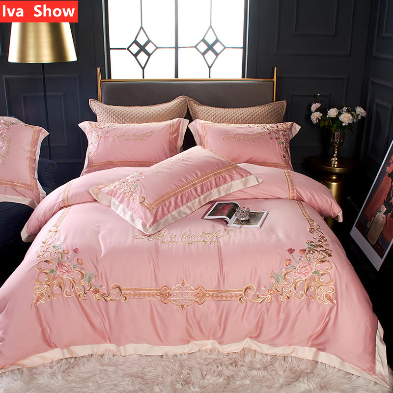 Iva Show Pink Long-staple Cotton Bedding Set European Style Bed Set Embroidery Pillowcases Queen King Size Bed Four-pieces, Colour 1
Iva Show Pink Long-staple Cotton Bedding Set European Style Bed Set Embroidery Pillowcases Queen King Size Bed Four-pieces, Colour 1