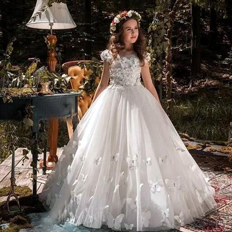 A Line Flower Girl's Dress Lace Appliqued Ball Gown Princess Party Gowns Jewel Little Girl Pageant Dresses, White
A Line Flower Girl's Dress Lace Appliqued Ball Gown Princess Party Gowns Jewel Little Girl Pageant Dresses, White