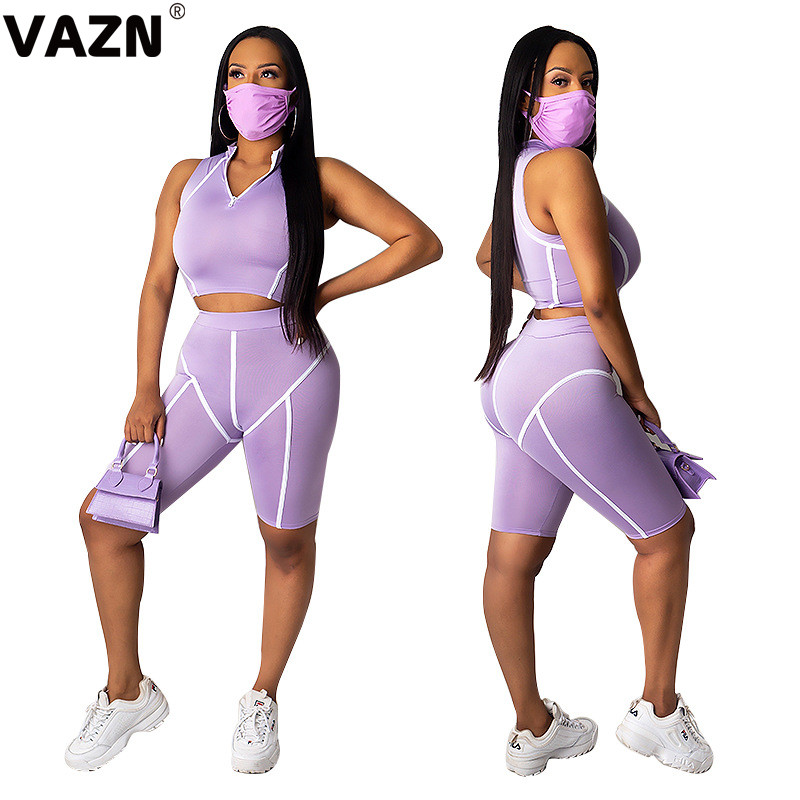 Summer 2020 Clothing VAZN Sport Running Sleeveless Casual Short Pant 3PCs Set With Mask Beach V-neck Fashion Sets Ladies Women Urnas
Summer 2020 Clothing VAZN Sport Running Sleeveless Casual Short Pant 3PCs Set With Mask Beach V-neck Fashion Sets Ladies Women Urnas