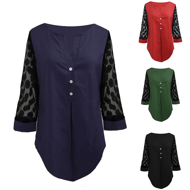 Asymmetric Hem Button V Neck Blouse Women 4XL 5XL Plus Size Tunic Tops 2020 Spring Polka Dot 3/4 Sleeve Women Shirts Blouses, Black
Asymmetric Hem Button V Neck Blouse Women 4XL 5XL Plus Size Tunic Tops 2020 Spring Polka Dot 3/4 Sleeve Women Shirts Blouses, Black