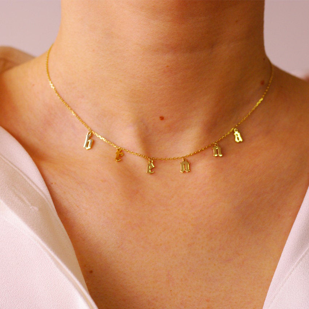 Choker Necklace Old English Letter Custom Name Necklace Personalized Gold Birth Year Necklace Jewelry For Women
Choker Necklace Old English Letter Custom Name Necklace Personalized Gold Birth Year Necklace Jewelry For Women