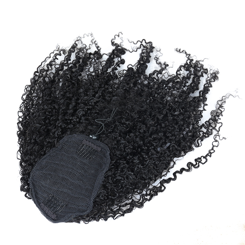 Loose Curly Human Ponytail Clip IN Brown Hair Malaysian Virgin Hair Wrap Around Pony tail Hair Extensions For Fashion Women wang