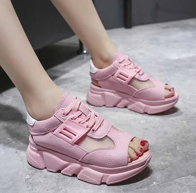 Sandals female students 2019 new summer Korean fashion sponge cake thick bottom casual breathable tie fish mouth female sandals, Yellow
Sandals female students 2019 new summer Korean fashion sponge cake thick bottom casual breathable tie fish mouth female sandals, Yellow