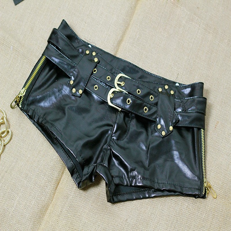 2018 Sexy LaTeX Club Wear Shorts Women PVC Patent Leather Micro Mini Shorts Pole Dance/Disco/Jazz Dance/Hip-hop Hotpants MX200407