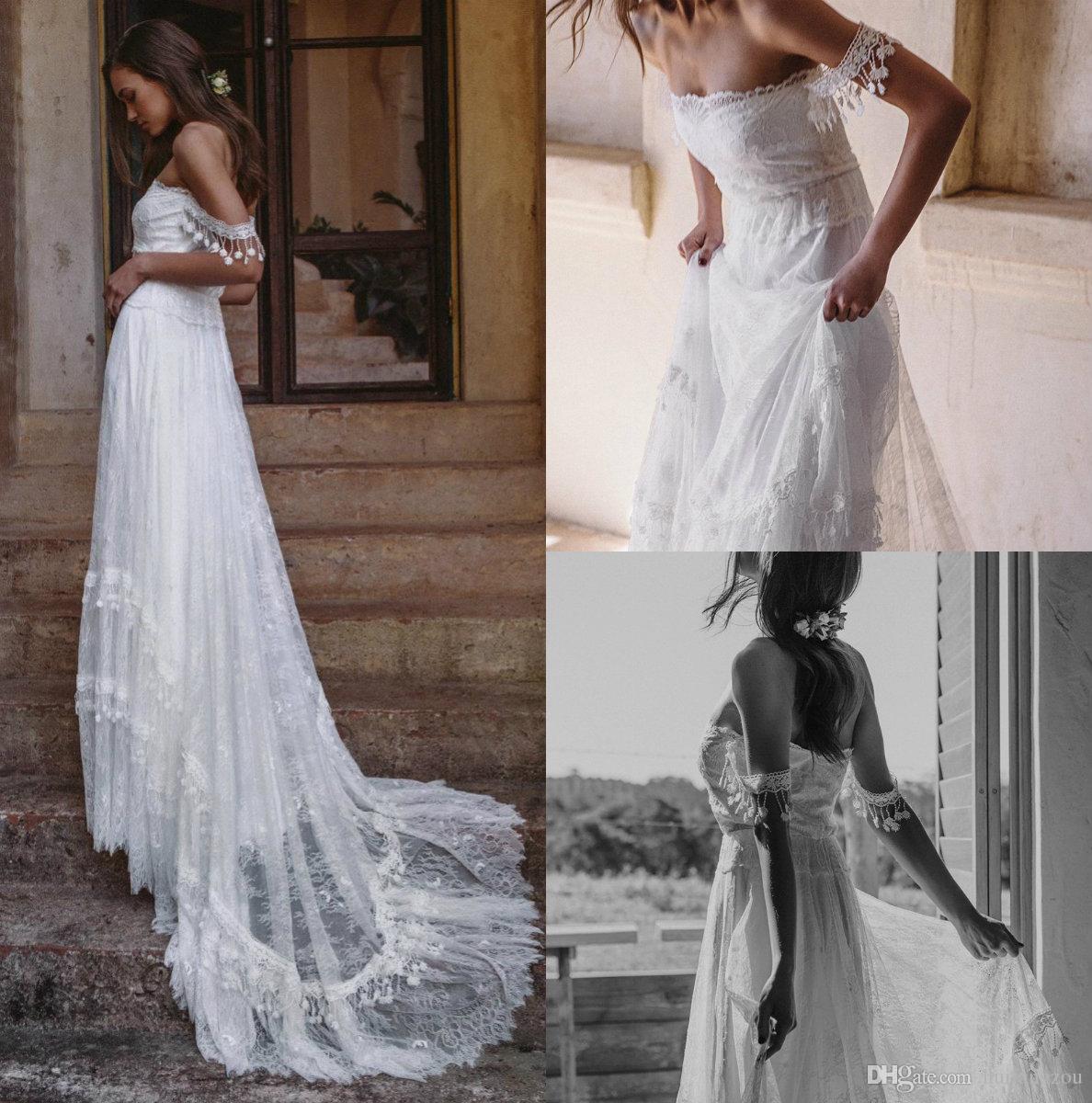2018 Newest Beach Wedding Dresses Lace Applique Bateau Neck Boho Bridal Gowns Custom Made Floor Length Cheap Bohemia Wedding Dress, Gold
2018 Newest Beach Wedding Dresses Lace Applique Bateau Neck Boho Bridal Gowns Custom Made Floor Length Cheap Bohemia Wedding Dress, Gold