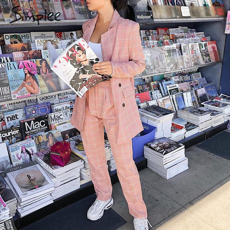 Simplee Fashion plaid women blazer suits Long sleeve double breasted blazer pants set Pink office ladies two-piece sets, Only pants
Simplee Fashion plaid women blazer suits Long sleeve double breasted blazer pants set Pink office ladies two-piece sets, Only pants