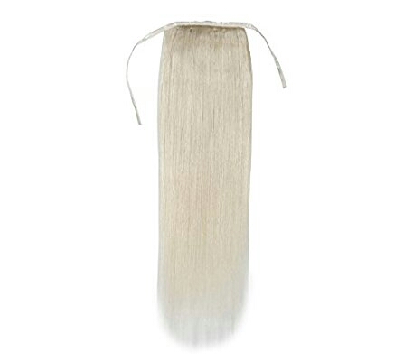 High quality remy hair blonde european ponytail , DIVA virgin Human wraps around clip in white honey blonde ponytail hairpiece