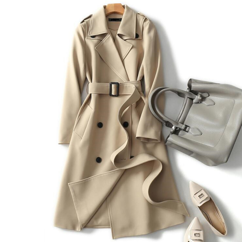 High Quality Women' Trench Coat New Spring Autumn Clothing Korean Fashion Double-breasted Mid long Windbreaker Female Overcoat, Khaki
High Quality Women' Trench Coat New Spring Autumn Clothing Korean Fashion Double-breasted Mid long Windbreaker Female Overcoat, Khaki