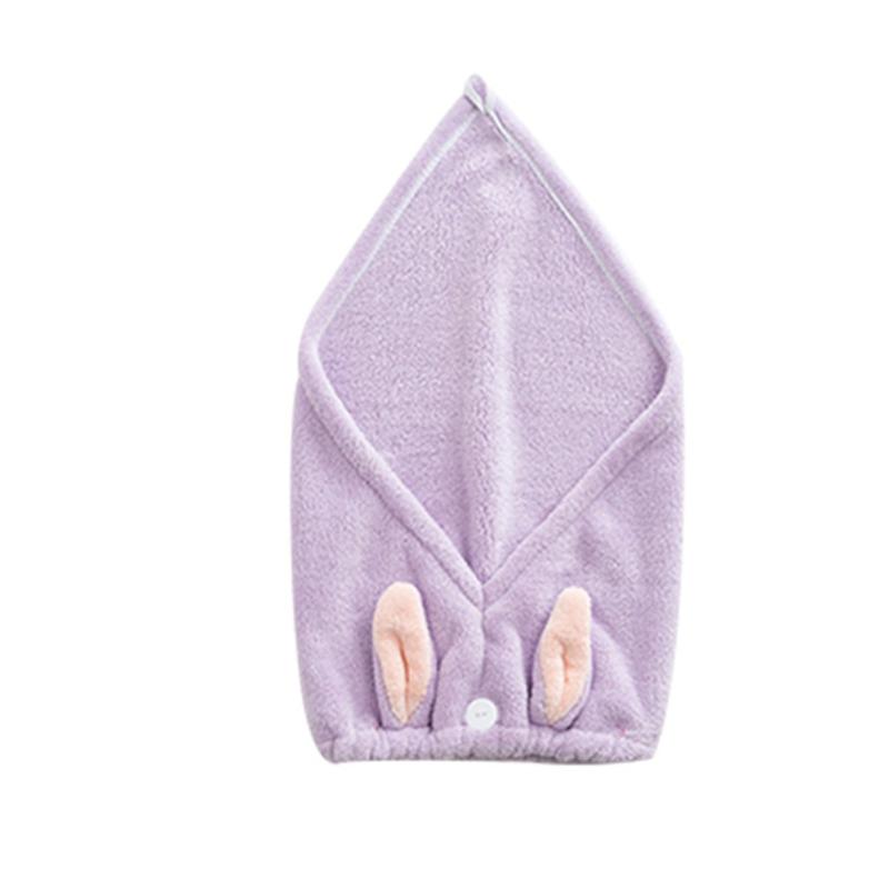 J8234 Ear Dry Hair Cap Thick Absorbent Dry Hair Towel Coral Fleece Shower Cap Home Daily Necessities