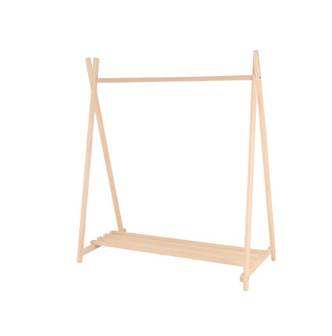 Log hanger Children Furniture Ins Nordic style simple solid wood landing children's clothing store shelf