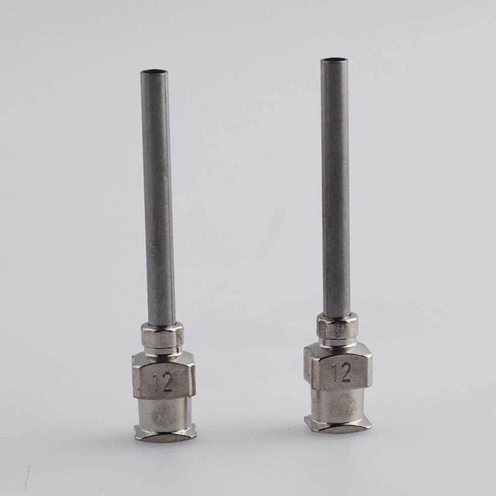 12G Dispensing Needle 1" All Metal, Stainless Steel Blunt Tip Luer Lock 12 Pack