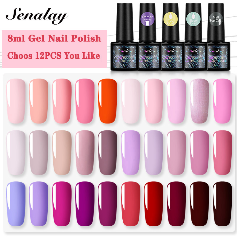 Senalay Gel Nail Polish Manicure Set 2/8/12Pcs 8ml Soak-off Gel Polish For Nail Art Design LED/UV Lamp Base Top Coat
Senalay Gel Nail Polish Manicure Set 2/8/12Pcs 8ml Soak-off Gel Polish For Nail Art Design LED/UV Lamp Base Top Coat