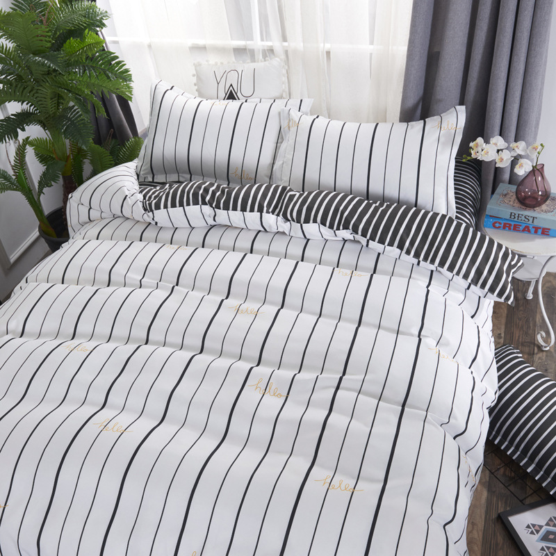 Summer white striped bed linens duvet cover flat sheet pillowcase single/Double bed-Christmas gift, Nt9
Summer white striped bed linens duvet cover flat sheet pillowcase single/Double bed-Christmas gift, Nt9